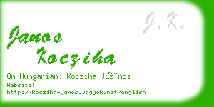 janos kocziha business card